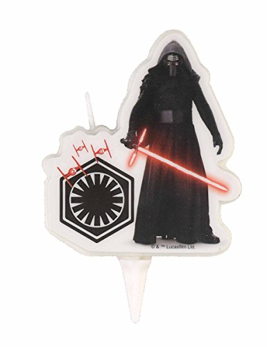 Star Wars 346188 - Candela Di Compleanno 2D Kylo Ren-Premier Ordre E Tie Fighter, Cera, Nero, 5 X 2 X 8 Cm