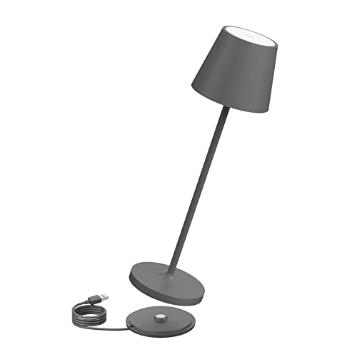 K-Bright 240Lm Lampada Led Dimmerabile Da Tavolo In Alluminio, Ip54，4000K Ricaricabile Per Interni/Esterni Lampada Da Tavolo Con Base Di Ricarica A Co