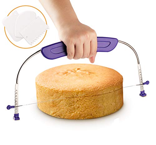 Ilauke Torta Taglierina Affettatrice Leveler Con 3Pcs Scrapers Di Torta Di Plastica