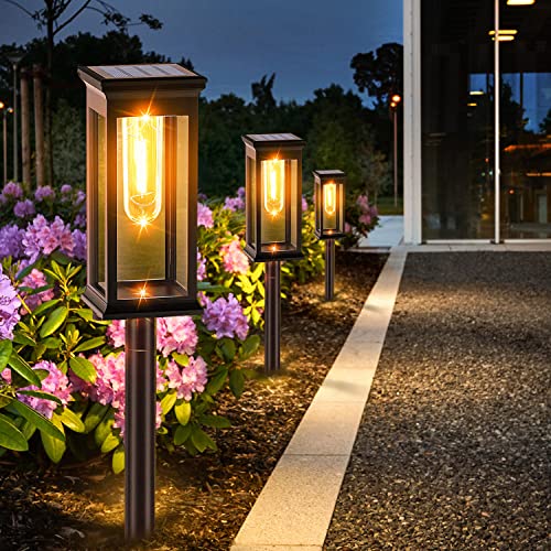 Amzxart Luci Solari Da Giardino All'Aperto, 8 Pezzi Impermeabili Ip65, Con Accensione/Spegnimento Automatico