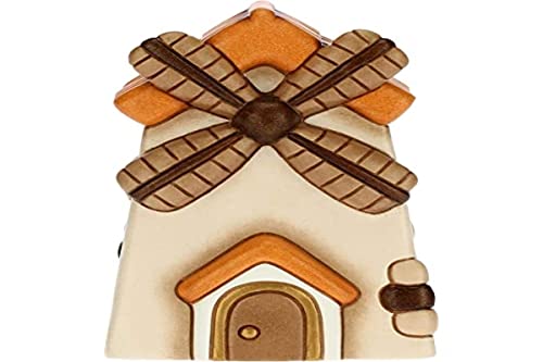 Thun - Statuina Presepe Mulino A Vento - Decorazioni Natale Casa - Linea Presepe Classico - Ceramica - 7,5 X 7,5 X 12,5 H Cm
