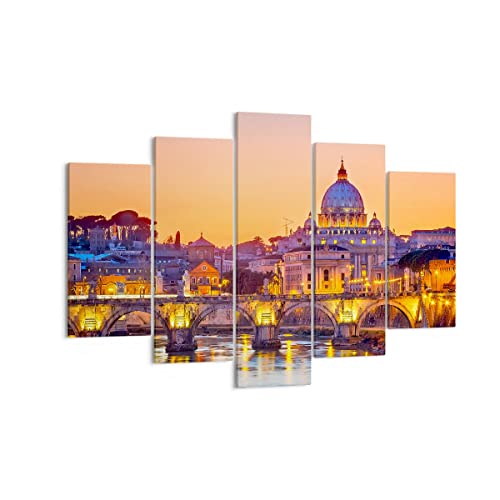 Quadro Su Tela 150X100Cm Stampe Da Parete Roma Italia Basilica Storia Grandi Decorazione Murale Camera Da Letto Cucina 5 Pezzi Quadri Moderni Soggiorn