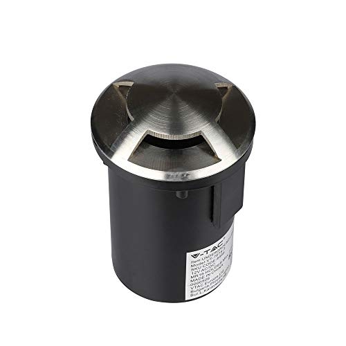 V-Tac Vt-7678-3 Portafaretto A Incasso Segnapasso Calpestabile 3 Fasci Rotondo In Alluminio Mr16 Gu5.3 Ip67 - Sku 8566