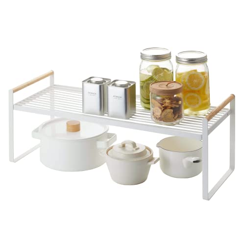 Yamazaki Wired Organizer Rack-Kitchen Storage Shelves Scaffale Portaoggetti, Acciaio, Bianco, Taglia Unica