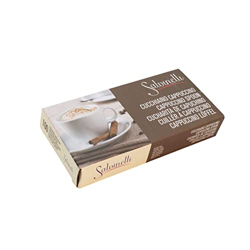 Salvinelli 100 Pezzi Modello Rimini Cappuccio Cucchiaio, Acciaio Inossidabile, Stainless Steel, 30 X 30 X 30 Cm