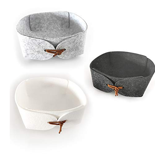 Nobranded 3 Pièces Boîte De Rangement En Feutre Pliable, Paniers De Rangement De Petites Tailles, Mini Bacs De Rangement Pliables, Pour Placard Chambr