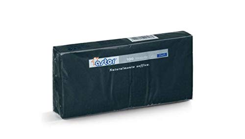 Astor Pz 400 Tovaglioli Neri Cm 25 X 25 Doppio Velo Di Cellulosa Simile Al Tessuto Paper Black Carta Party Aperitivo Food Ovatta Servietten