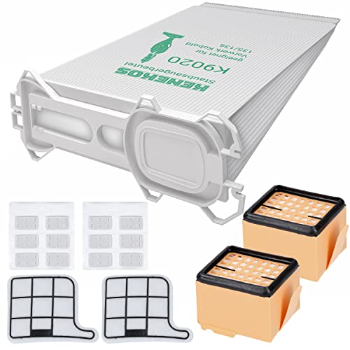 Kenekos - Set Economico Adatto Per Vorwerk Folletto Kobold 135/136 / 135Sc / Vk135 / Vk136 12 Sacchetti Per La Polvere + 2 Filtri Hepa + 2 Filtri Di P