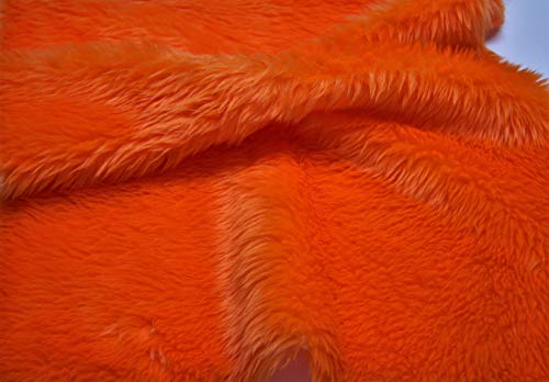 Tinta Unita Divertente Pelliccia Finta Materiale Tessuto Arancione Brillante