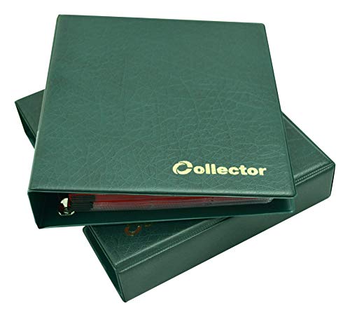 Collector Album Di Monete In Caso Per 200 Monete Medie 50P 50 Pence £1 £2 €1 €2-10 Pagine E Divisori Rossi - Verde
