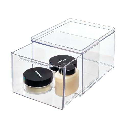 The Home Edit By Idesign Organizer Alto Con Cassetto Estraibile In Plastica Riciclata Trasparente