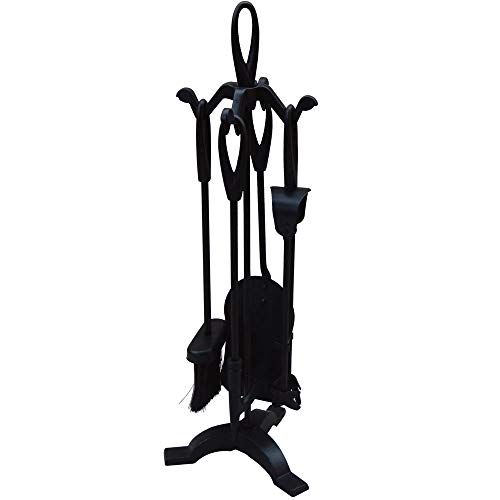 Fire Vida Home Discount -Set Di 5 Attrezzi Per Caminetto, Colore: Nero
