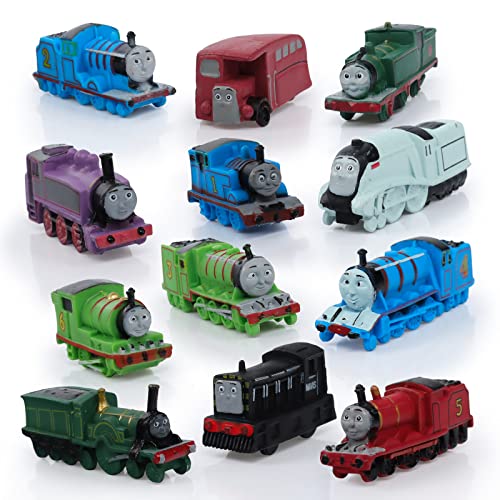Gxhong 12Pcs Thomas & Friends Set Di Mini Figure Torta, Thomas Cake Toppers Decorazione Della Torta Della Festa Di Compleanno Mini Figurine Cartoni An