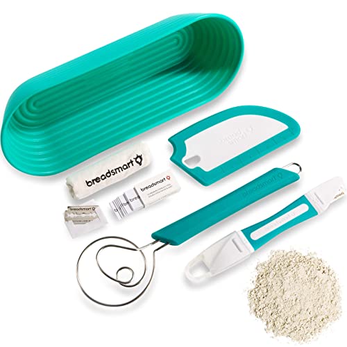Breadsmart Kit Per La Preparazione Del Pane Artigianale – Set Di 5 Pezzi Per La Panificazione – Taglierino, Spatola, Frusta, Cestino Da Lievitazione &