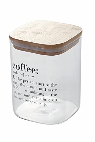 Villa D’Este Home Tivoli Victionary Coffee Barattolo In Vetro Con Coperchio In Bamboo 1L, Capacità: 1 L Misure: L. 10 X P. 10 X H. 14,5 Cm