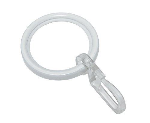 Gardinia 11275 Anello Per Tende Con Inserti Scorrevoli, Metallo, Bianco, 3.4X3.4X0.1 Cm, 10 Unità