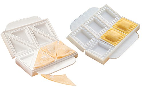 Josko Produkte Pansotti&Ravioli Confezione Con 2 Stampi Per Pansotti E Ravioli, In Plastica, 16,5 X 14 X 4 Cm, Bianco