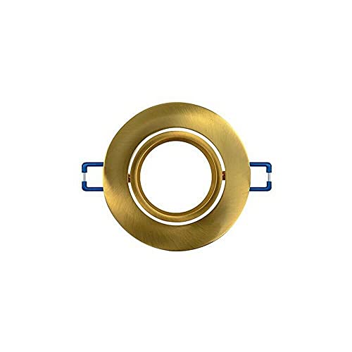 Gloriashoponline Porta Faretto Tondo Orientabile Portafaretto Supporto A Incasso P12 Bronzo