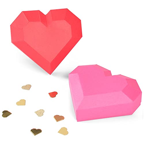 Sizzix Thinlits Dies Box 6Pz Di Kath Breen, 665827, Scatola Geo Heart, One Size