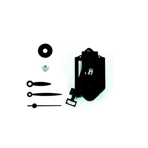 Clock-It Meccanismo Orologio Pendolo Con Canotto Extra Lungo 24Mm, Lancette Plastica Nere. Kit Per Riparazione, Sostituzione O Realizzazione Orologio