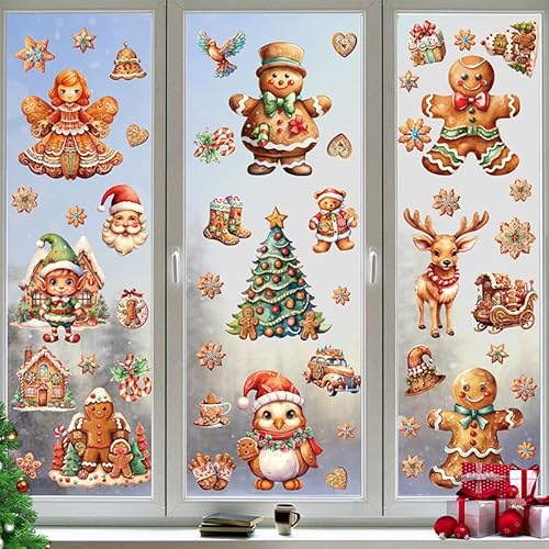 Vordpe 50 Immagini Per Finestre Natalizie, Autoadesive, Fiocchi Di Neve, Decorazione Natalizia Per Finestre, In Pvc, Decorazione Natalizia (E)