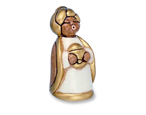 Thun® - Re Magio Melchiorre Con Oro - Versione Bianca - Statuine Presepe Classico - Ceramica - I Classici
