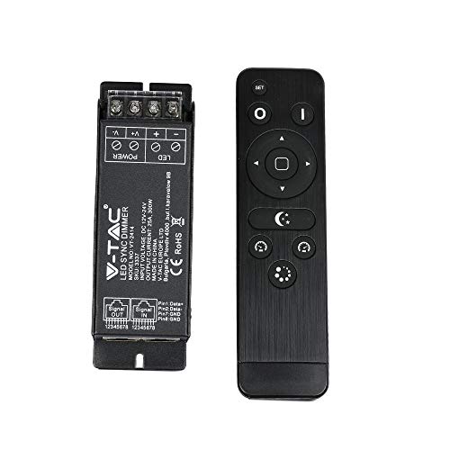 V-Tac Vt-2414 Controller Dimmer Sync Connessione Rj45 Per Strip Led Monocolore Con Telecomando - Sku 3337