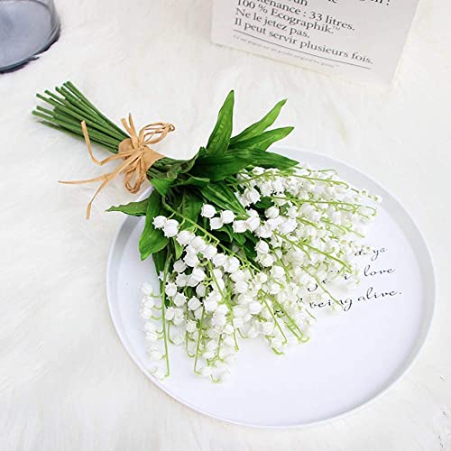 6 Pezzi Fiori Di Mughetto, Fiori Artificiali Mughetto, Fiori Finti Bianchi, Bouquet Di Fiori In Plastica Per Matrimoni, Decorazioni Per Feste In Casa,