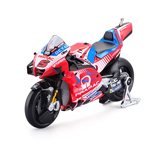 Maisto - Moto Gp Racing 1/18 - Ducati Pramac #5 Johann Zarco - New Fa 2022 - Moto In Miniatura Per Bambini - Riproduzione In Scala