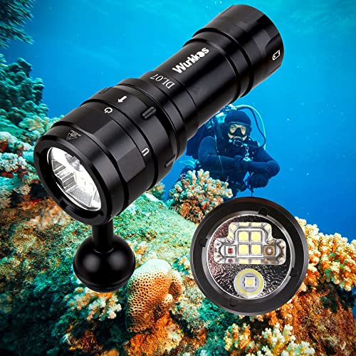 Wurkkos Dl07 Torcia Subacquea,3000 Lumens Luce Subacquea Da 100M, 90 Elevato Cri Torcia Impermeabile Ipx8,Torcia Professionale Diver Con E Carica Usb-