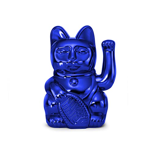 Donkey Lucky Cat Cosmic Edition Earth Shiny Blue | Maneki Neko, 15 Cm, In Confezione Regalo