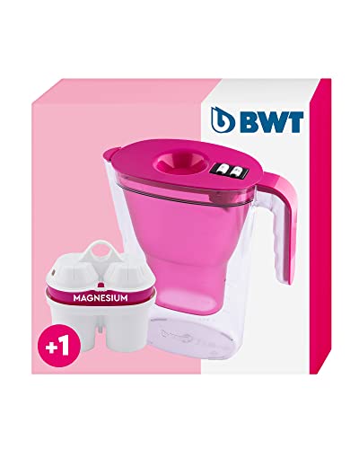 Bwt Caraffa Filtrante 2,6 Litri Con Filtro E Timer Manuale Vida Rosa