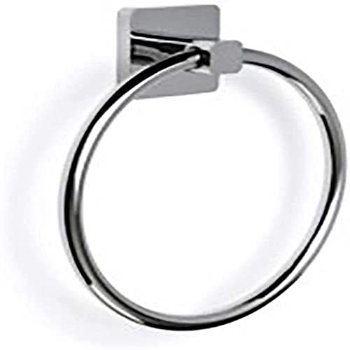 Tatay Anello Per Asciugamani Della Collezione Kalo, In Zama Cromata Con Sistema Di Fissaggio Adesivo 3M, Comodo E Senza Foratura. Misure: 19,5 X 5,5 X