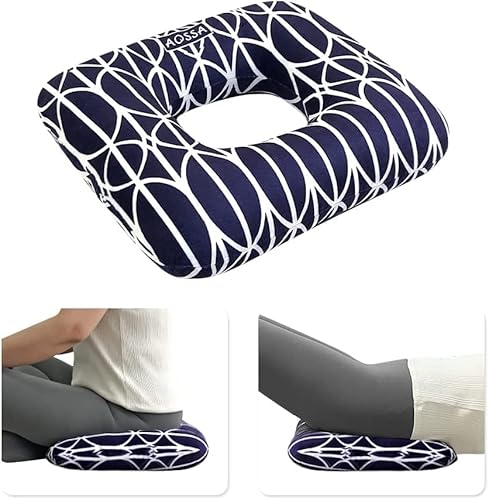 Mybow Cuscino Per Emorroidi, Cuscino Per Ciambelle, Ciambelle, Per Mal Di Testa, Orecchio, Sciatica, Post Chirurgia, Seduti (Blu Navy)