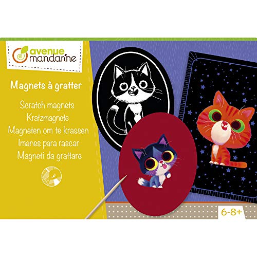 Avenue Mandarine Kc094C - Scatola Creativa Magneti Da Grattare Che Includono 6 Magneti Da Grattare+ 3 Biglietti Da Grattare+ Un Pennino Di Legno