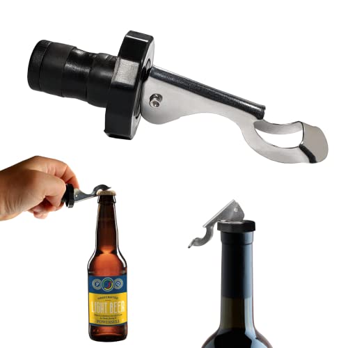 World Trade Tappo Per Bottiglia Di Vino E Birra, In Silicone Riutilizzabile Con Apribottiglie Incorporato, Tappo Universale Ermetico Per Conservare Be