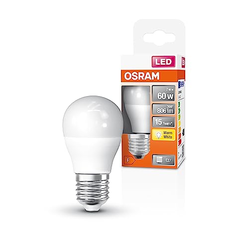 Osram Lampada Led Classic P60 Star Classic P60 Per Socket E27, Forma A Goccia, Look Matt, Lumen 806, Bianco Caldo, 2700K, Sostituzione Per Lampadine D
