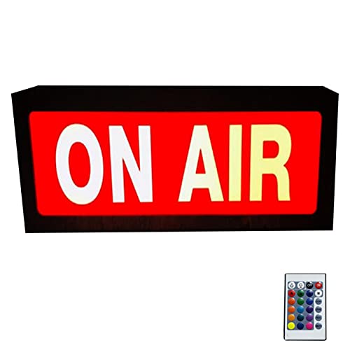 On Air Light Box, Light Sign Lightbox, Decorazione Da Parete Senza Fili, Con Telecomando, Dimmerabile, Per Pubs Home Cinema Studio (Nero, Taglia: 2)