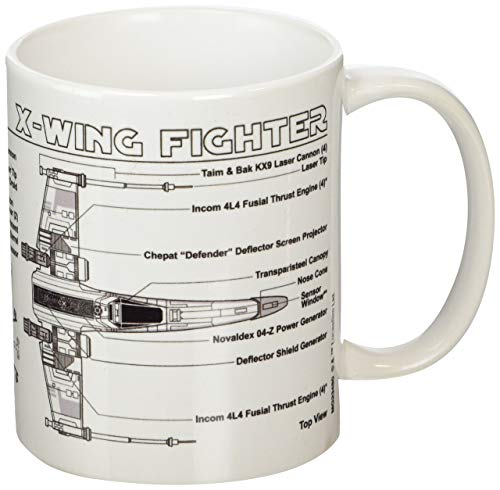 Star Wars X-Wing Fighter Sketch Unisex Tazza Standard Ceramica