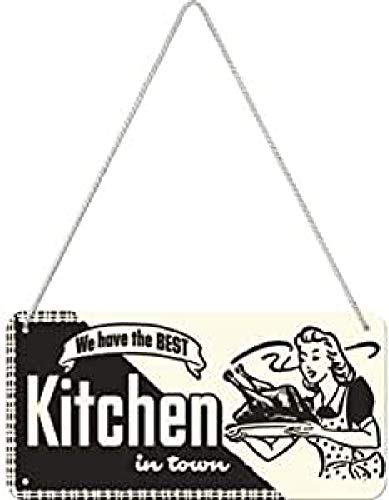 Nostalgic-Art Targa Da Appendere Home & Country – Kitchen – Idea Regalo Per La Cucina, In Metallo, Decorazione Con Design Vintage, 10 X 20 Cm
