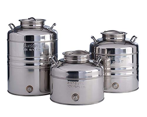 Sansone Contenitore Aggrappato Olio Fusto Alimentare Acciaio Damigiana Bidone (10 Litri)