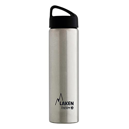 Laken Borraccia Termica Thermo Classic Bottiglia D'Acqua Isolamento Sottovuoto Acciaio Inossidabile Bocca Larga - 750Ml, Argento