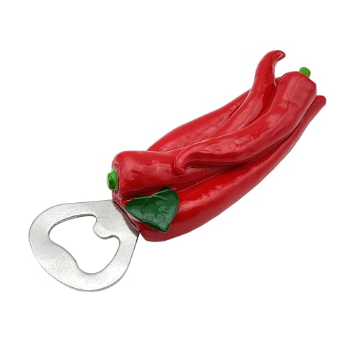 Magnete 3D Cavatappi Apribottiglie Per Frigorifero Vintage Peperoncino, Calamita Frigo, Decorazione Cornetto Portafortuna Napoletano 3D Per Lavagna Ma
