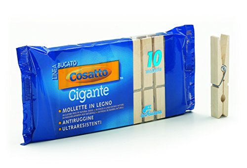 Cosatto Mollette Di Legno Gigante, Beige Naturale, 10 Cm, Pezzi