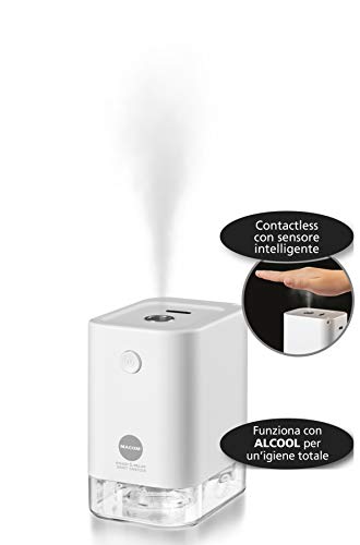 Macom Enjoy & Relax 877 Smart Sanitizer-Sanificatore Per Mani Cordless, Ricaricabile Con Usb-Contactless Con Sensore Intelligente, Bianco, Travel Size