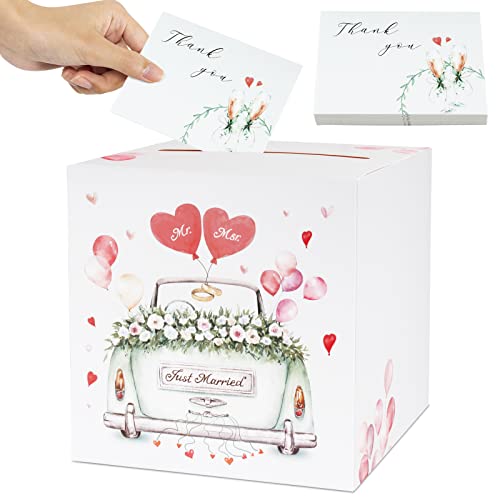 Bofunx Scatola Di Carte Di Nozze In Carta Scatola Per Biglietti Di Nozze Con 30Pcs Cartoline Grazie Per Regalo Matrimonio Compleanno Baby Shower Laure