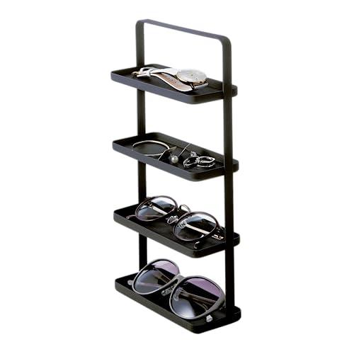 Yamazaki Home 4-Tier Accessory Tray Holder & Storage Steel | Organizer Per Gioielli, Nero, Taglia Unica