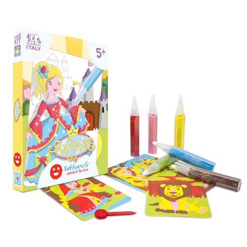 Sabbiarelli Sand-It For Fun - Kit Principesse Del Mondo Princess - Set Lavoretti Creativi: Colora Con La Sabbia Le Principesse, Regalo Di Compleanno B