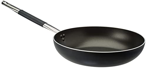 Agnelli Pots Alsc111Bsspic32 Alblack High Countertop In Alluminio, Nero, Spessore 3 Mm, Fondo A Induzione Da 8 Mm, Con Manico Tubolare In Acciaio Inos