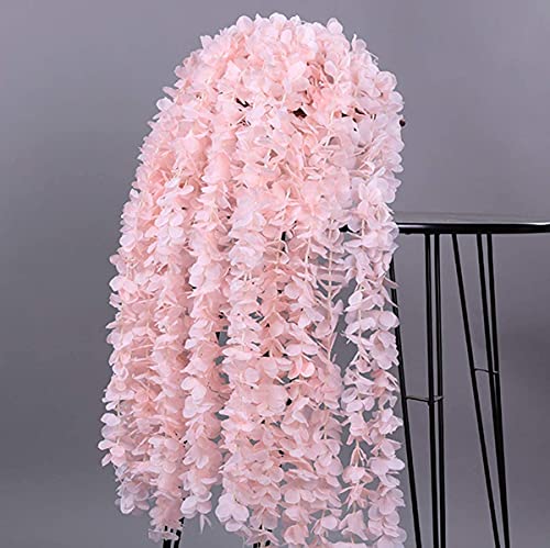 Kingyh 10 Pezzi 100Cm Artificiale Ghirlanda Ortensia Di Fiori Di Finta Di Seta Rattan Simulazione Pianta Rampicante Per Casa Matrimonio Partito Banche